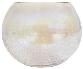 Sklenený dúhový svietnik s popraskanú štruktúrou - Ø15 * 12cm