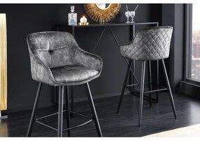 Barová stolička Euphoria 43690 Zamat - Tmavošedá  - Komfort-nábytok