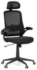 Kancelárska otočná stolička OLGA — sieť, čierna