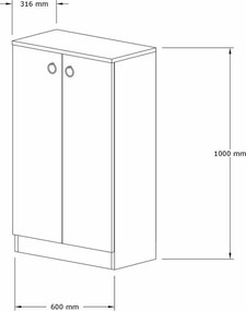 Defne Sapphire Oak Skriňa na topánky