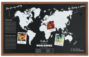 Magnetická tabuľa s mapou World, 78x48 cm
