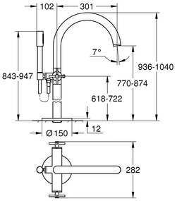 GROHE Atrio - Vaňová batéria, Warm Sunset 25044DA3