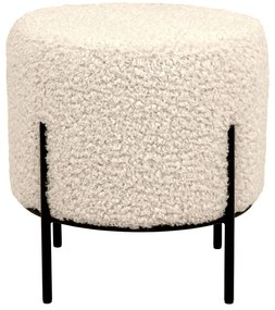 Krémovobiely taburet z umelej kožušiny Alford – House Nordic