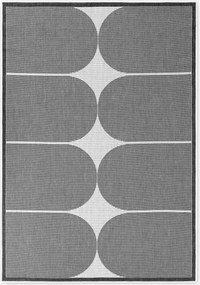 NORTHRUGS, Kusový koberec Duet Bowen 106244 Black/White - na von aj na doma, 200x290, čiernobiela, chodba / predsieň