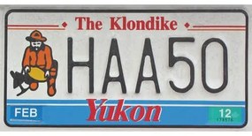 Ceduľa značka USA Yukon The Klondike
