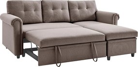 Rohová rozkladacia sedacia súprava Catini NESTA hnedá