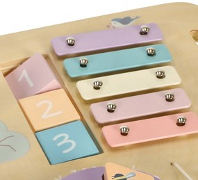 KIK LULILO LUDO Montessori manipulačný stolík 2v1, drevený, ružový