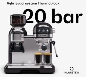 Klarstein Bella Café, espresso kávovar, vrátane mlynčeka, 1550 W, 20 bar, 1,4 litra