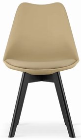 Jedálenský set 1 + 4, čierny stôl ADRIA 120x80 cm + béžová stolička BALI MARK s čiernymi nohami