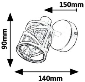 Rabalux 5335 - Nástenné bodové svietidlo OBERON 1xE14/40W/230V