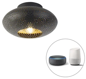 Inteligentné stropné svietidlo čierne so zlatom 25 cm vrátane Wifi P45 - Radiance