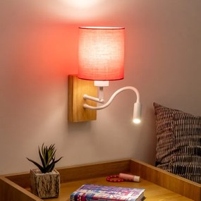 Brilagi - LED Nástenná lampa NUBILA WOOD 1xE27/25W/230V + LED/3W dub/ružová