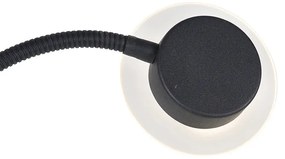 Moderná stojaca lampa čierna vrátane LED s čítacím ramenom - Chala