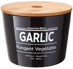 KARLTON BROS Dóza na cesnak 14 cm - čierna