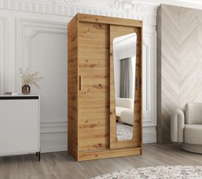 Šatníková skriňa 100 cm Mokka (dub artisan). Akcia -21%. Vlastná spoľahlivá doprava až k Vám domov. 1126019