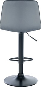 Barová stolička Lex - koženka, čierny rám - Grey