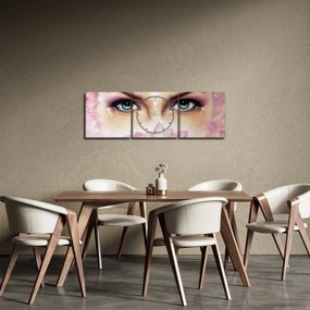 Obraz - Očarujúce oči (s hodinami) (90x30 cm)