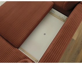 Menčestrová rozkladacia rohová pohovka v tehlovej farbe (pravý roh/do "U") Lucien – Bobochic Paris