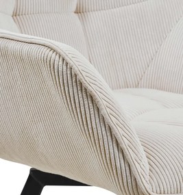 Jedálenská stolička Jordi Cord - krémová