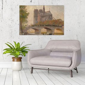 Obraz - Robert William Vonnoh, Notre Dame de Paris, reprodukcia (90x60 cm)