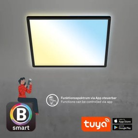 Briloner 7060-015 - SLIM LED stmievateľný panel 22W/230V 42x42 cm čierny Wi-Fi Tuya + diaľkové ovládanie