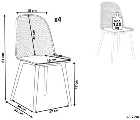 Set 4 ks jedálenských stoličiek Erielle (ružová). Vlastná spoľahlivá doprava až k Vám domov. 1078734