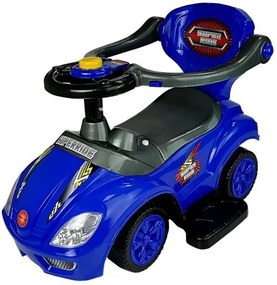 LEAN CARS Detské odrážadlo s vodiacou tyčou Mega Car 3v1, modré