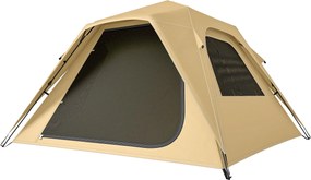 Outsunny rýchlorozkladací stan s moskytiérou a prepravnou taškou, vodotesnosť 3000 mm, UPF50+ – pre 3–4 osoby | Aosom