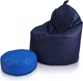 Sedací vak Yoko ekokoža / polyester TiaHome - Tmavo modrá