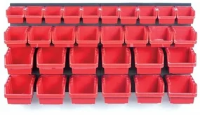 Závesný panel na náradie s 30 boxmi Orderline, 80 x 16,5 x 40 cm