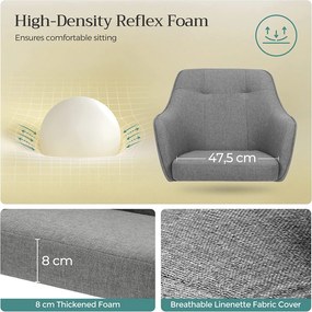 Kancelárske kreslo, otočná stolička, sivá