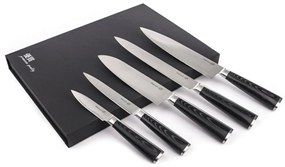 Súprava nožov G21 Damascus Premium v ​​bambusovom bloku, Box, 5 ks + brúsny kameň