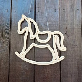 DECOLED Vianočný kôň, 30 cm, biely