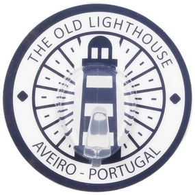 Vešiak jednoduchý Aveiro 6,5x6,5 cm bielo-modrý