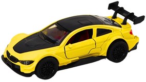 LEAN TOYS Športové auto 1:32, kovové – žltá