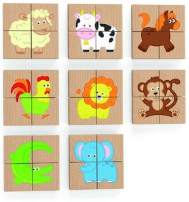 Viga Drevené magnetické puzzle Zvieratá