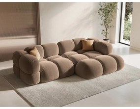 Hnedá zamatová rohová pohovka (pravý roh/s leňoškou) Loretto – Cosmopolitan Design