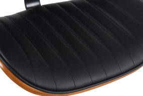 Barová stolička Clawson - koženka, chróm rám - orech/čierna