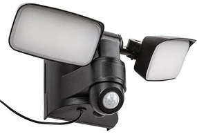 Rabalux 77091 - LED solárne nástenné svietidlo LESZNO 2xLED/5W/3,7V IP54 čierne