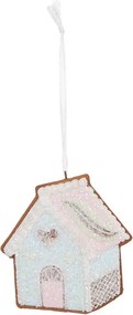 Závesná dekorácia modrá perníková chalúpka Frosted Ginger - 9*1*10 cm
