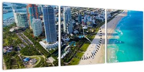 Obraz - Miami, Florida (s hodinami) (90x30 cm)