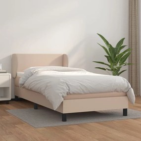 Boxspring posteľ s matracom kapučínová 100x200 cm umelá koža 3127180