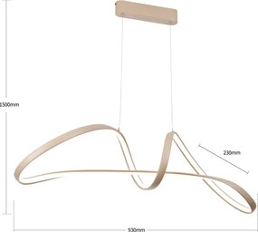 Brilagi-LED Stmievateľný luster na lanku TWISTER LED/60W/230V 3000-6000K béžová+DO