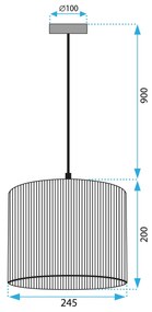 Toolight BOHO, stropné svietidlo s priemerom 25cm 1xE27 APP1323-1CP, čierna-hnedá, OSW-02410