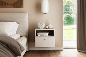 Závesný nočný stolík Lorini 45 cm - kašmírová / čierna úchytka G