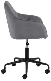 Sivá kancelárska stolička so zamatovým povrchom Actona Brooke