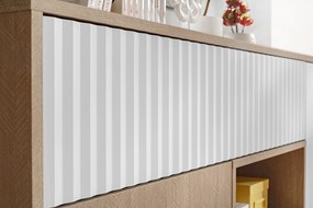 TV stolík Bliwon 148 cm so zásuvkami - jodeľka scandi / biely mat