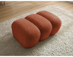 Podnožka z textílie buklé v tehlovej farbe Hippolyte – Bobochic Paris