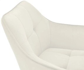 Jedálenská stolička Scott - zamat - Krémová