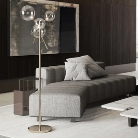 Ideal Lux - LED Stojacia lampa EQUINOXE 4xG4/2W/230V mosadz/číra